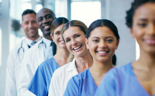Diverse team of healthcare professionals